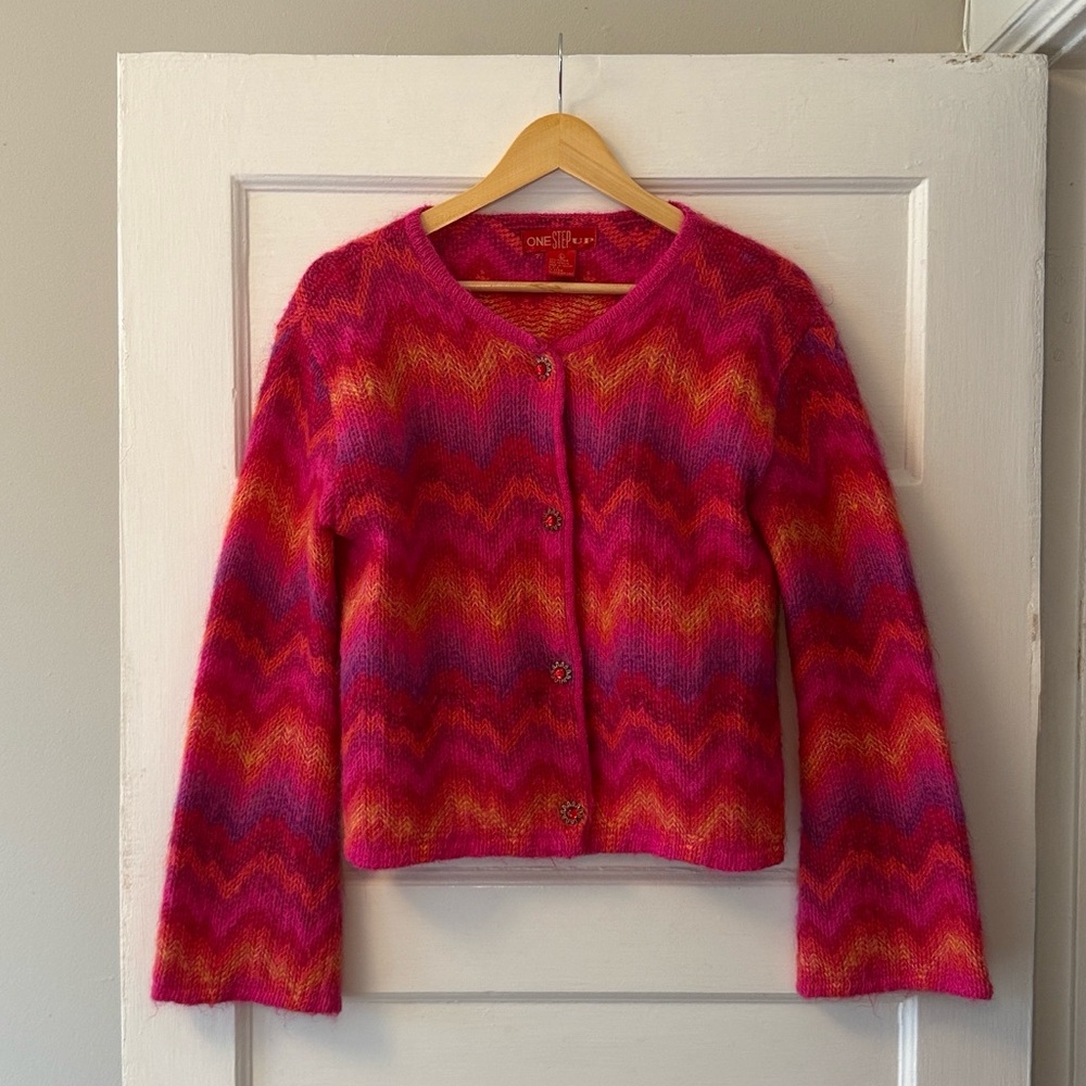 Vintage Mohair Multicolor Cardigan Sweater